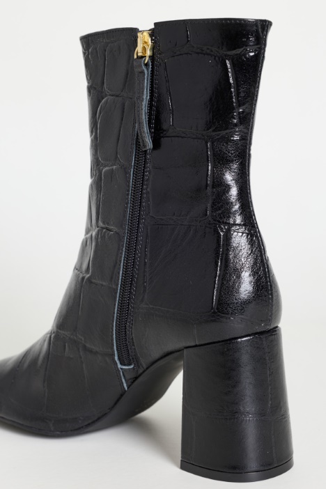 Stivaletto in pelle con stampa cocco