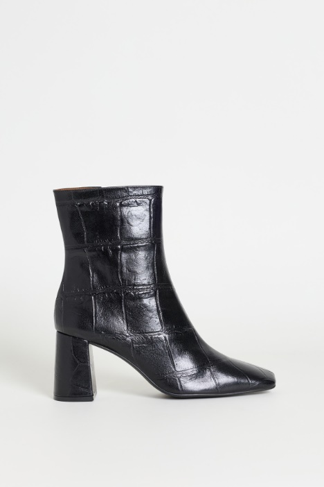 Stivaletto in pelle con stampa cocco - Intrend