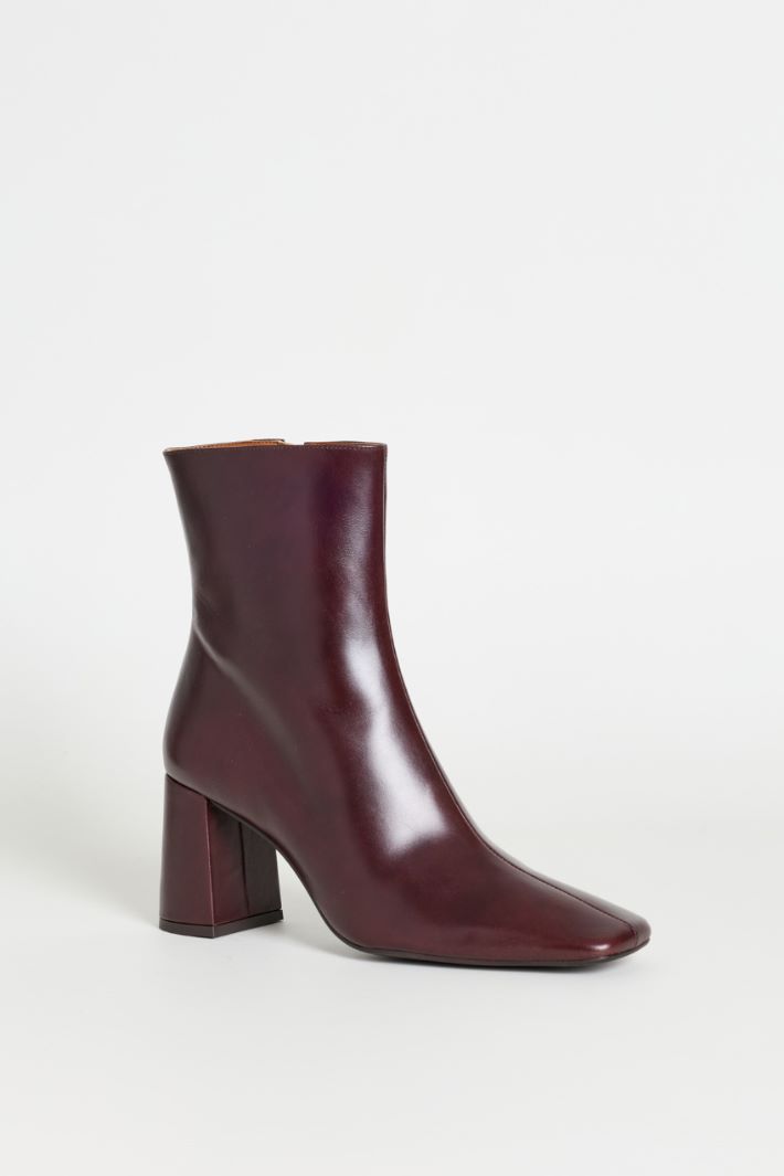 Block-heel leather ankle boots - BROWN - Intrend - 2
