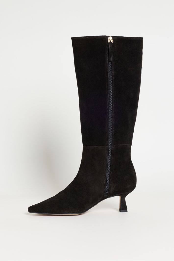Stivali in pelle scamosciata - NERO - Intrend - 3