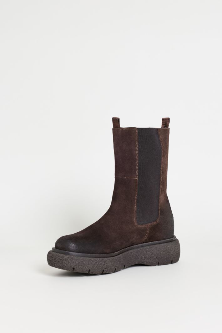 Stivaletto in pelle scamosciata - MARRONE - Intrend - 3