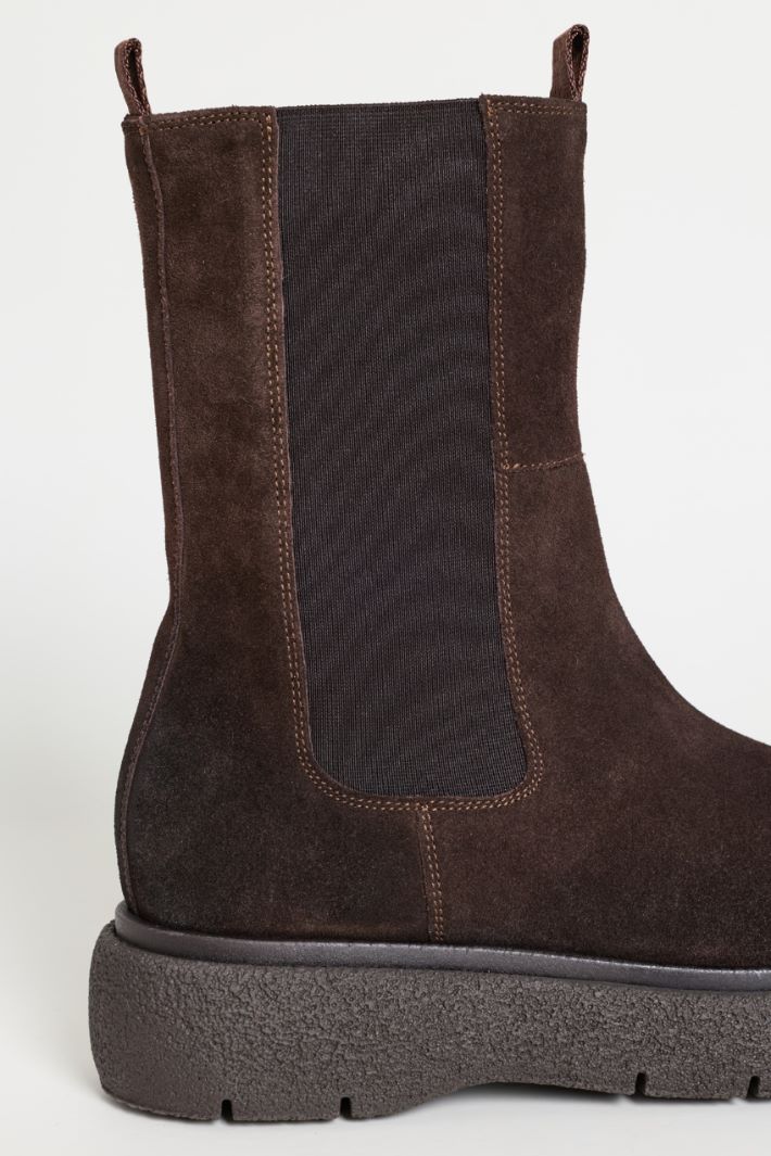 Stivaletto in pelle scamosciata - MARRONE - Intrend - 4