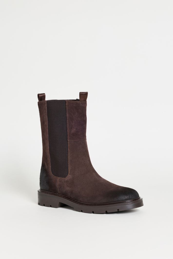 Stivaletto in pelle scamosciata - MARRONE - Intrend - 2