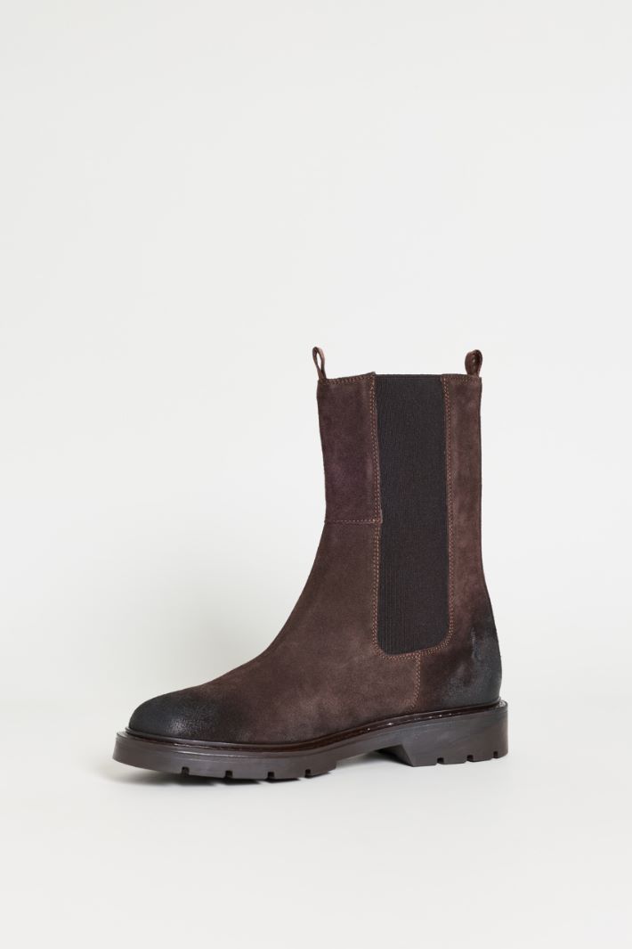 Stivaletto in pelle scamosciata - MARRONE - Intrend - 3