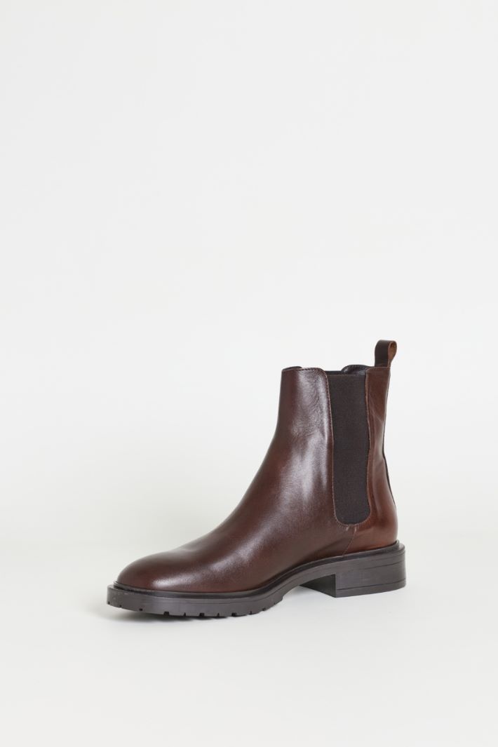 Smooth Leather Chelsea Boots - BROWN - Intrend - 3