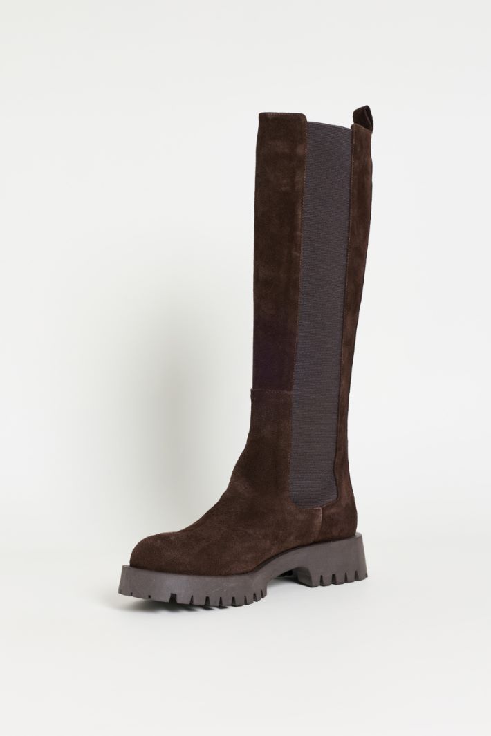 Stivale alto in pelle scamosciata - MARRONE - Intrend - 3