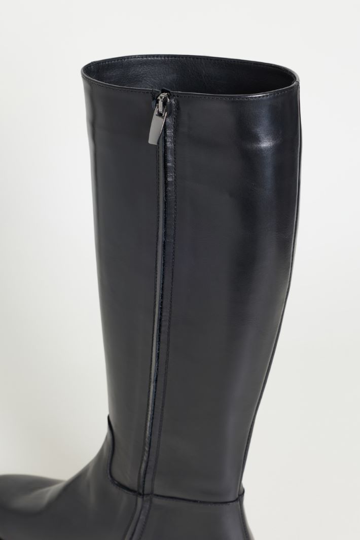 Zipped leather boots - BLACK - Intrend - 4