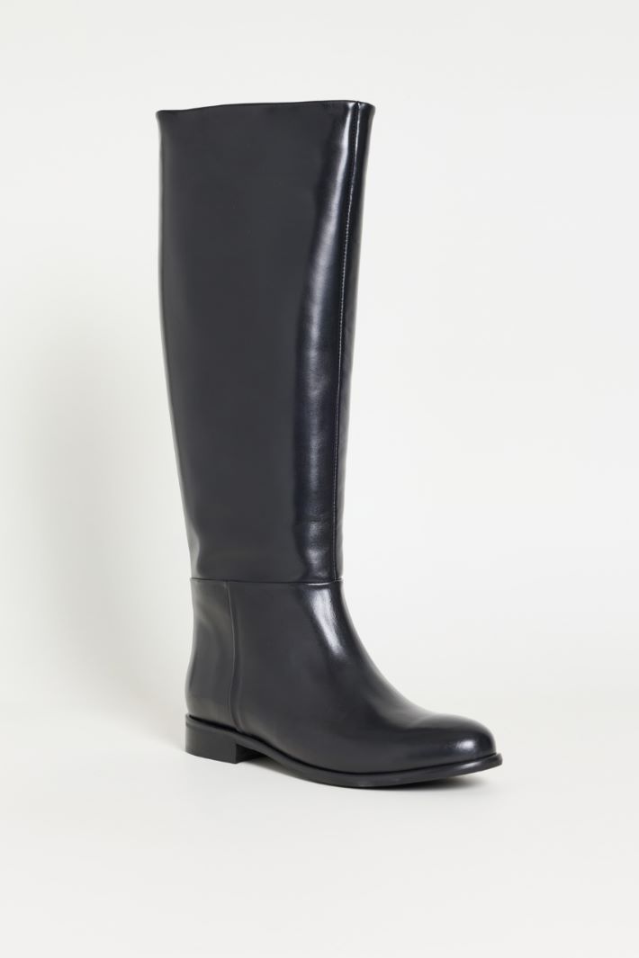 Smooth Leather Boots - BLACK - Intrend - 2