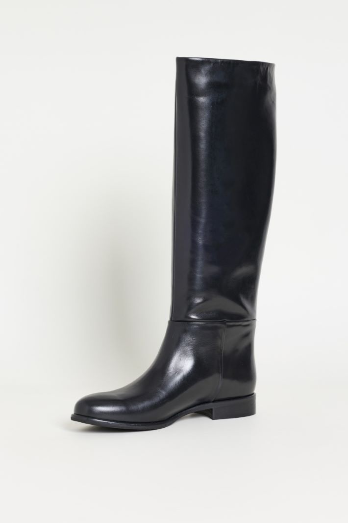 Smooth Leather Boots - BLACK - Intrend - 3