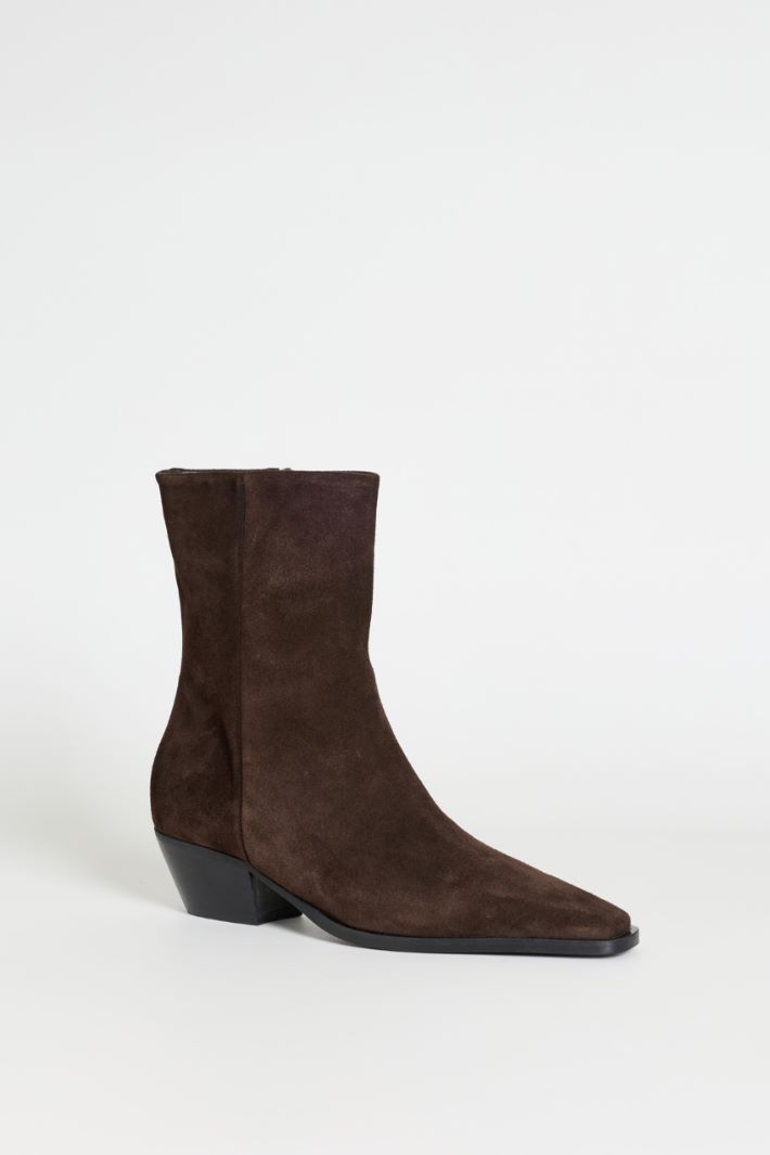 Stivaletto in pelle scamosciata - MARRONE - Intrend - 2