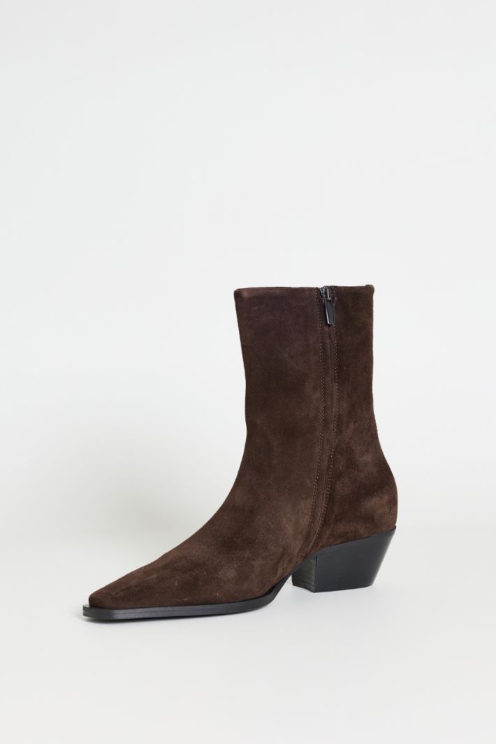 Stivaletto in pelle scamosciata - MARRONE - Intrend - 3
