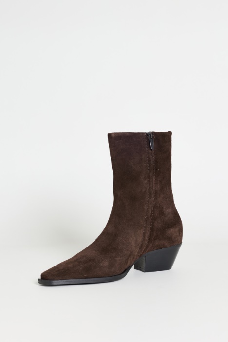 Stivaletto in pelle scamosciata