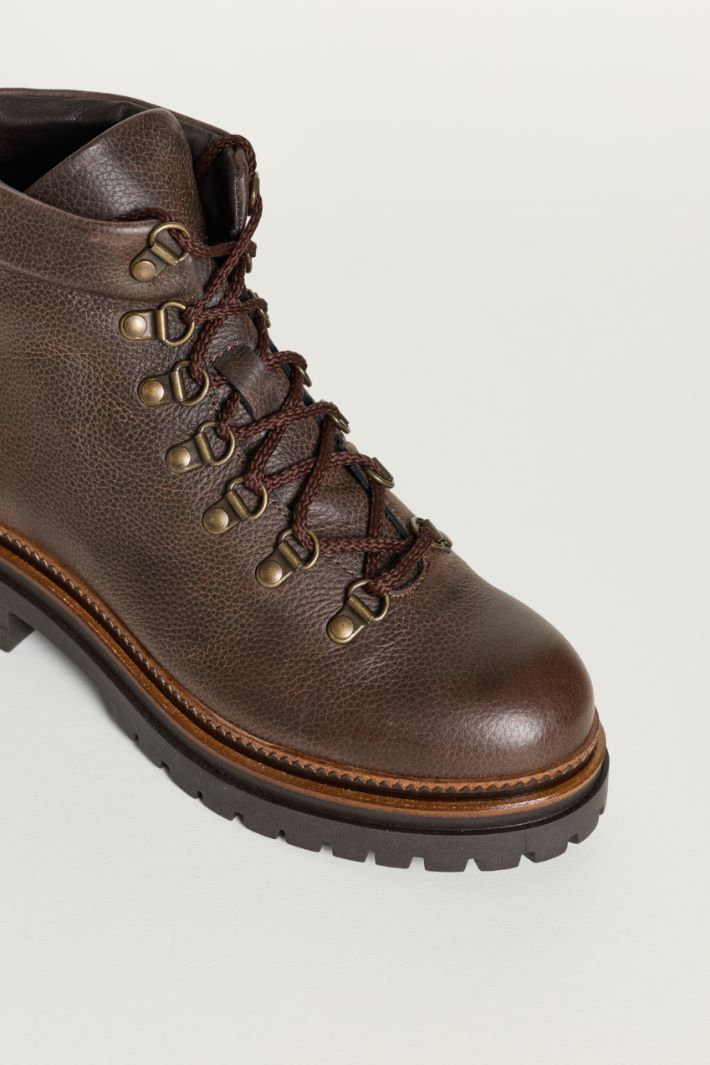 Stivaletto stringato in pelle - MARRONE - Intrend - 4