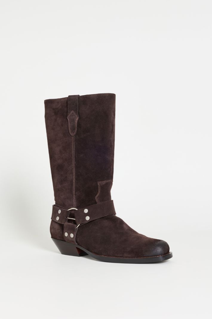 Texano in pelle scamosciata - MARRONE - Intrend - 2