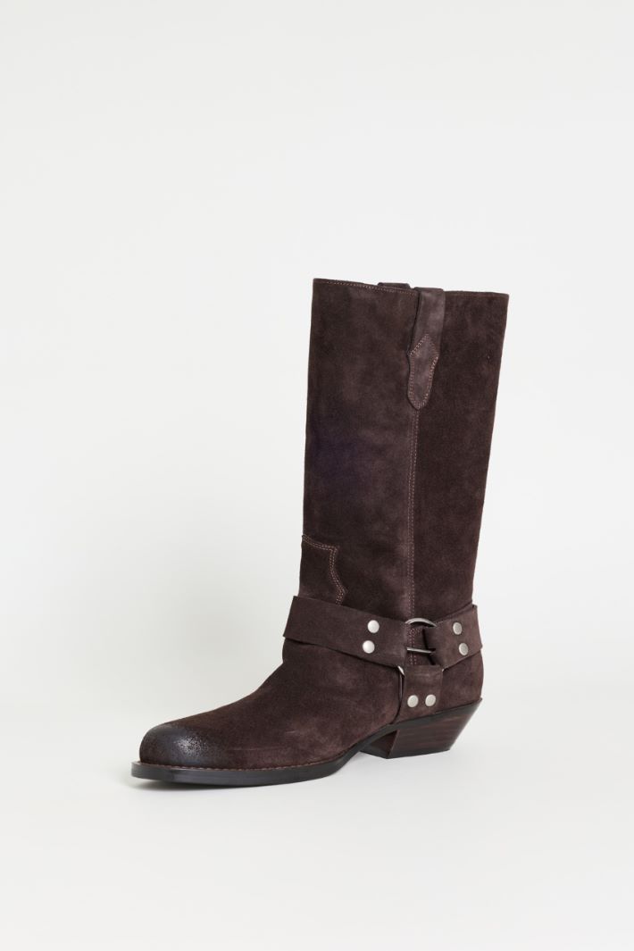 Texano in pelle scamosciata - MARRONE - Intrend - 3