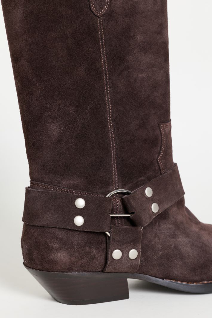Texano in pelle scamosciata - MARRONE - Intrend - 4