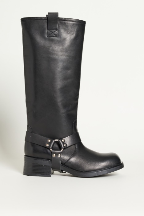 Stivale in pelle stile biker - Intrend