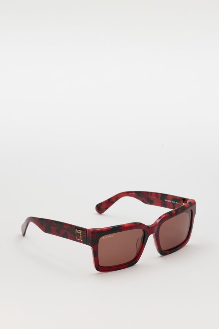 Quadratische Sonnenbrille - ROT - Intrend - 2