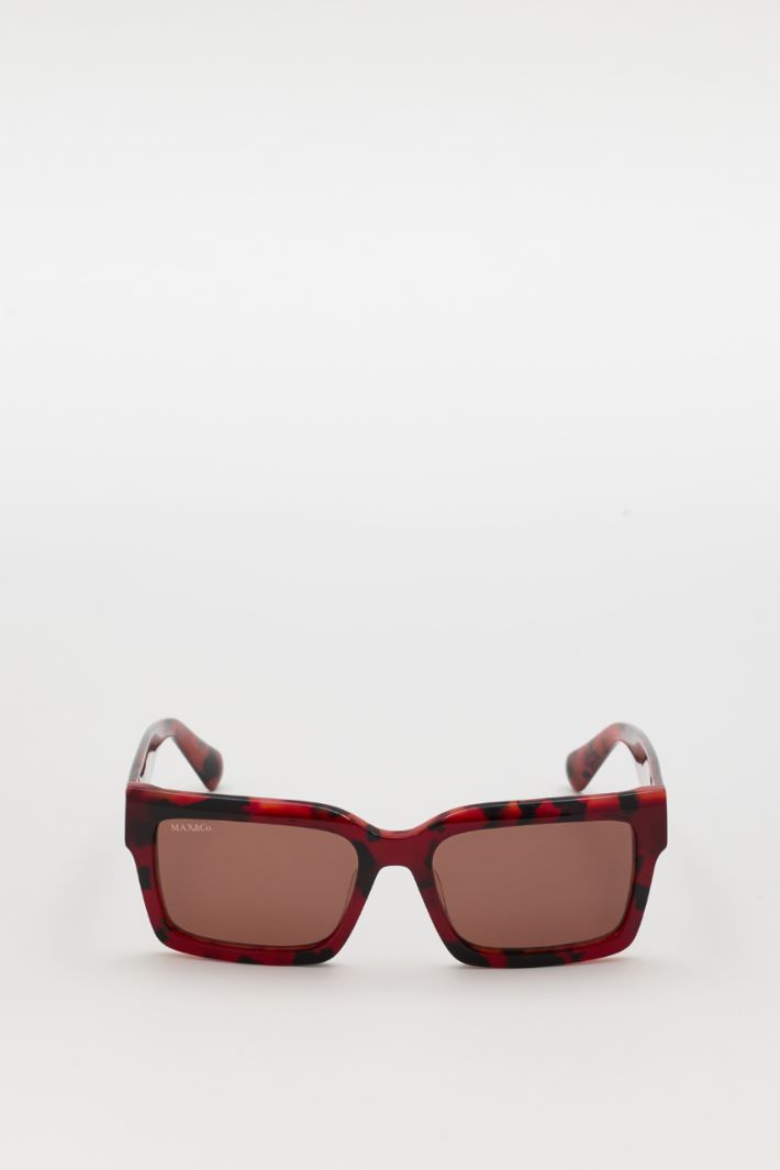 Quadratische Sonnenbrille - ROT - Intrend