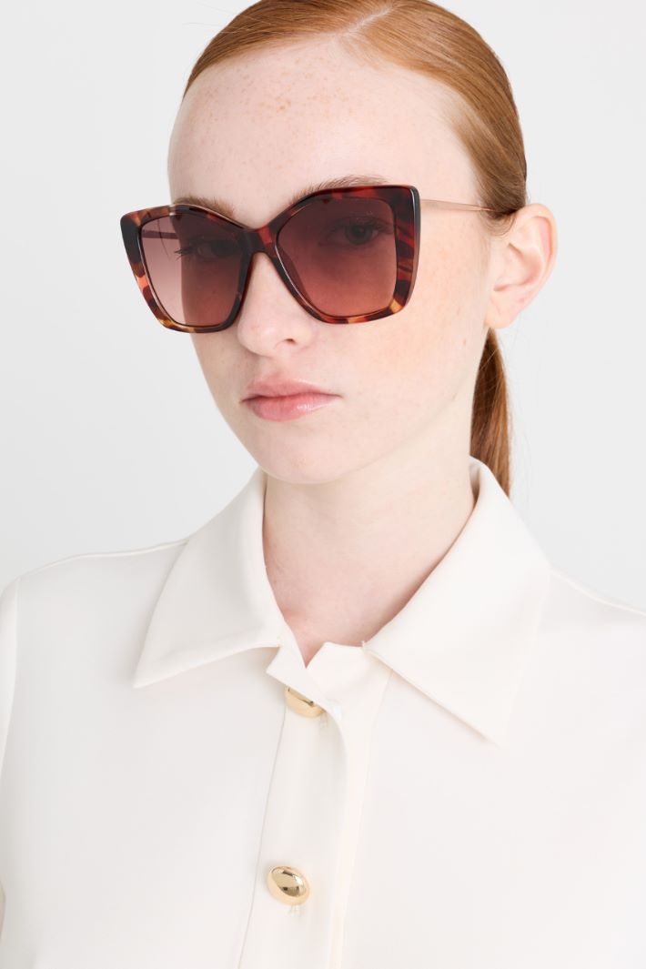 Occhiali da sole cat-eye - MARRONE - Intrend - 3