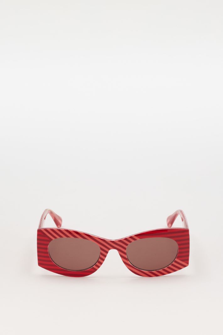 Two-tone striped sunglasses - RED PINK - Intrend