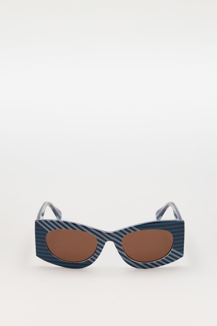 Two-tone striped sunglasses - BLU LIGHT BLUE - Intrend