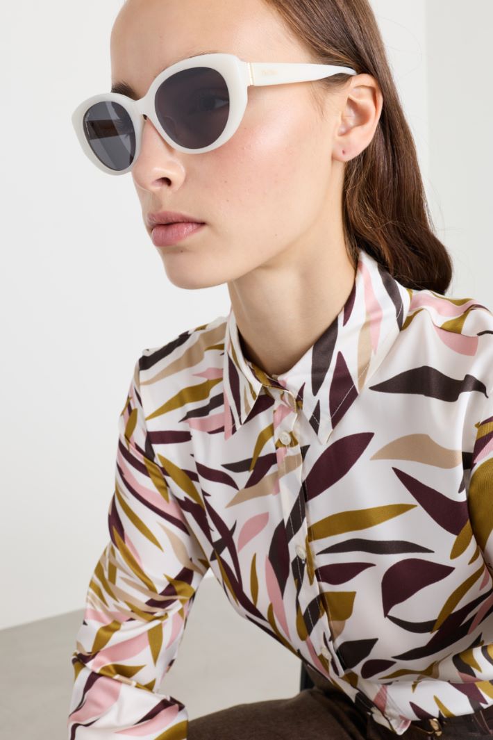 Lunettes de soleil ovales - BLANC - Intrend - 3