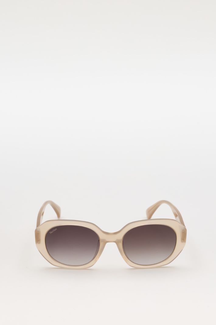 Lunettes de soleil arrondies - BEIGE - Intrend