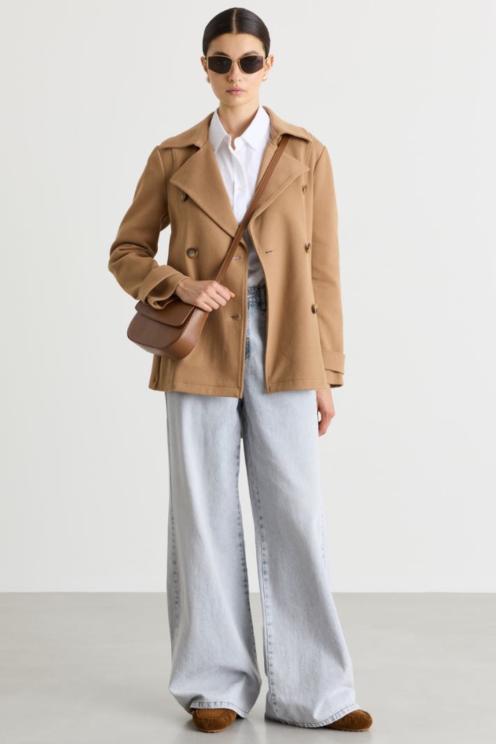 Piqué jersey trench - CAMEL - Intrend