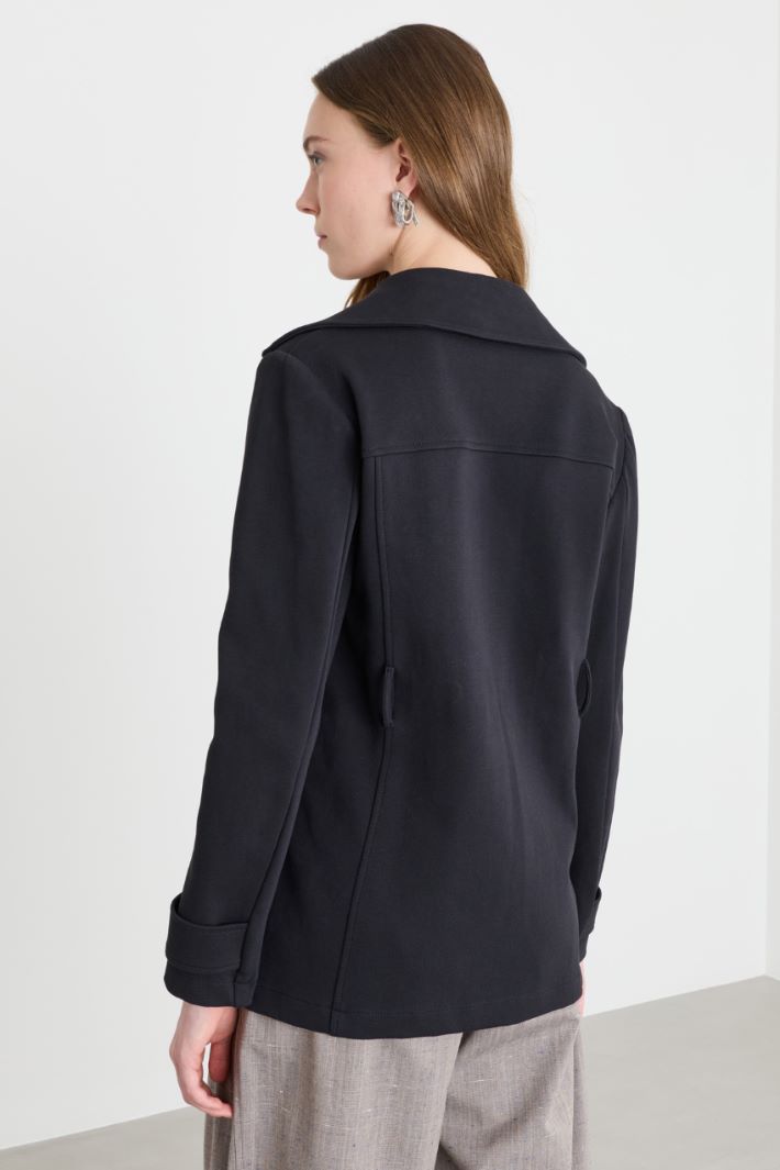 Trench in jersey piqué - NERO - Intrend - 4