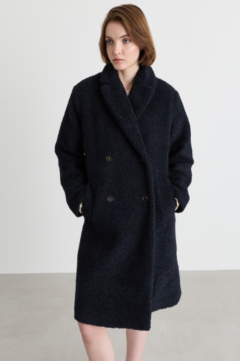 Cappotto oversize in jersey bouclé