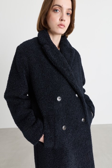 Cappotto oversize in jersey bouclé