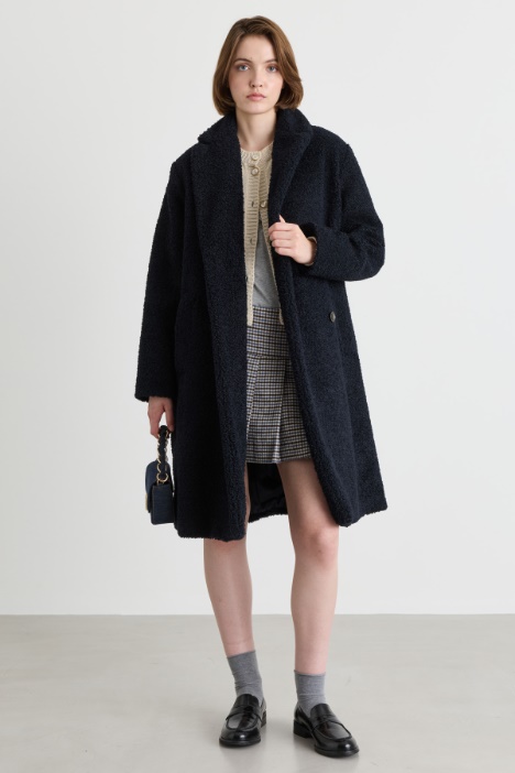 Oversized coat in bouclé jersey - Intrend
