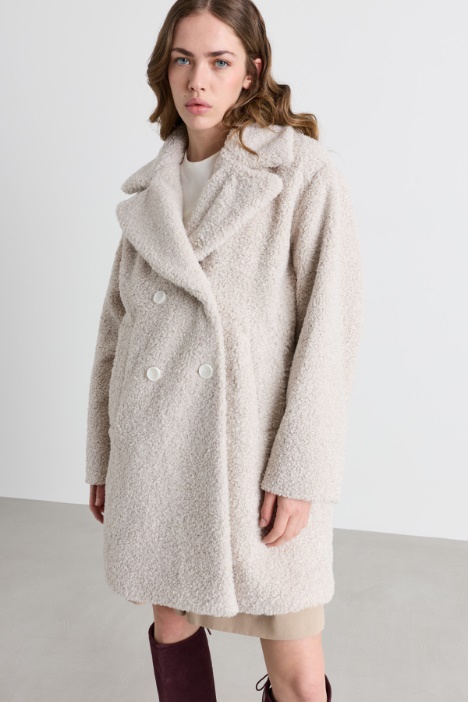 Cappotto morbido in jersey bouclé