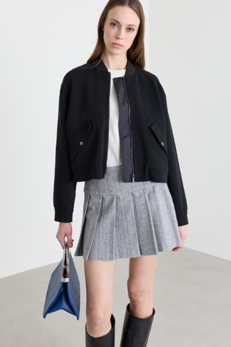 Piqué Jersey Bomber Jacket - Intrend