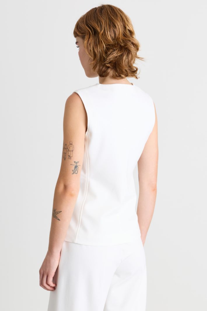 Gilet in jersey compatto - BIANCO - Intrend - 4