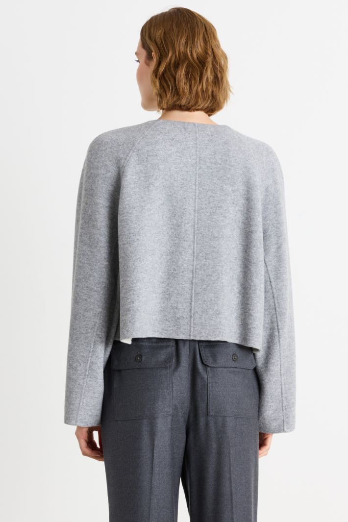 Double wool-blend jersey jacket - GREY - Intrend - 4