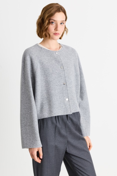 Double wool-blend jersey jacket - Intrend