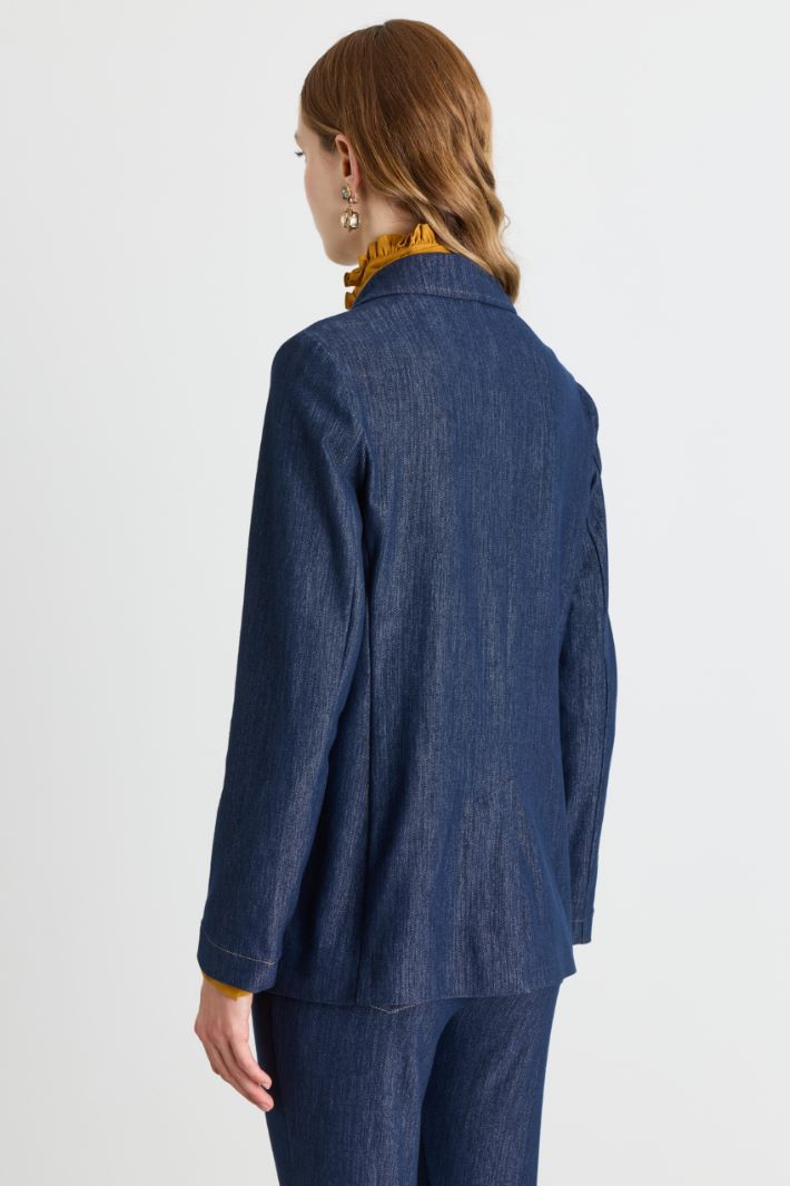 Blazer in jersey effetto jeans - BLU - Intrend - 4