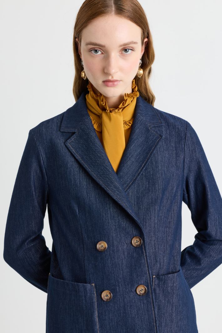 Blazer in jersey effetto jeans - BLU - Intrend - 3