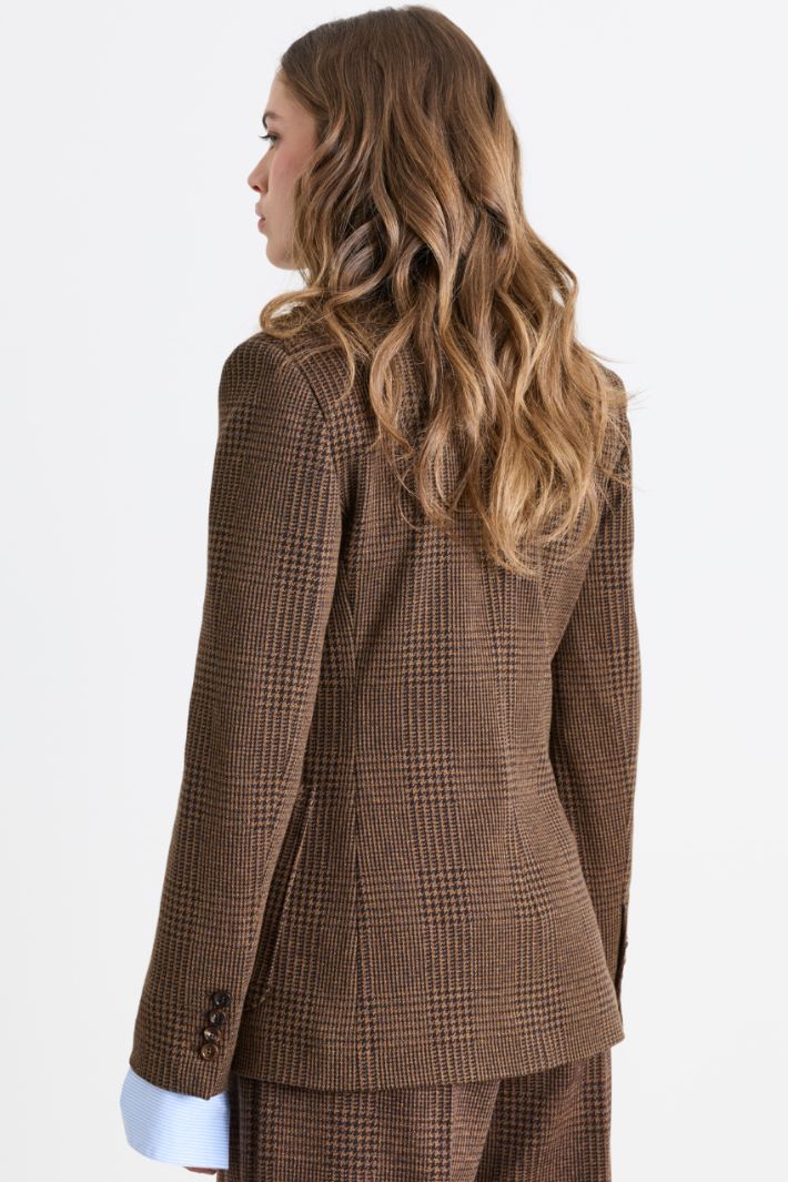 Blazer doppiopetto in jersey - MARRONE - Intrend - 4