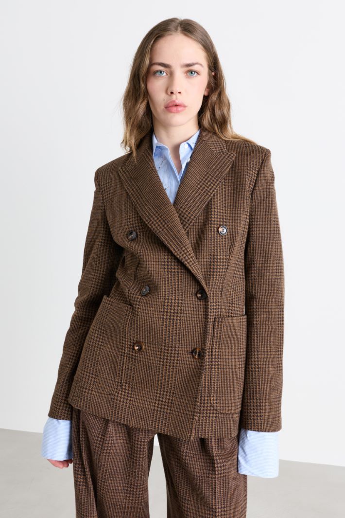 Blazer doppiopetto in jersey - MARRONE - Intrend - 2