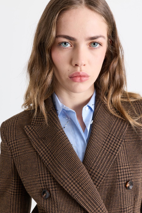 Blazer doppiopetto in jersey di misto lana
