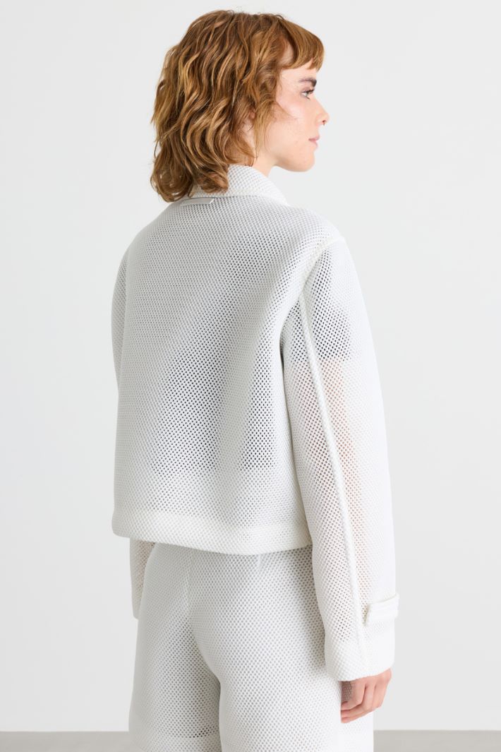 Giacca boxy in rete tecnica - BIANCO - Intrend - 4