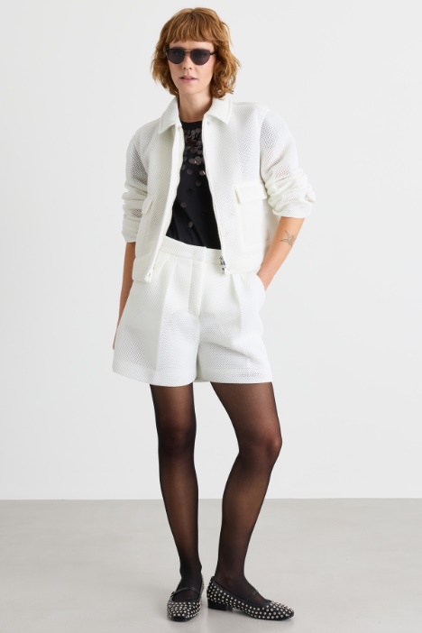 Chaqueta boxy de malla técnica - Intrend