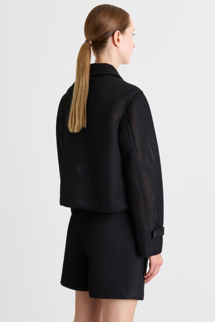 Giacca boxy in rete tecnica - NERO - Intrend - 4