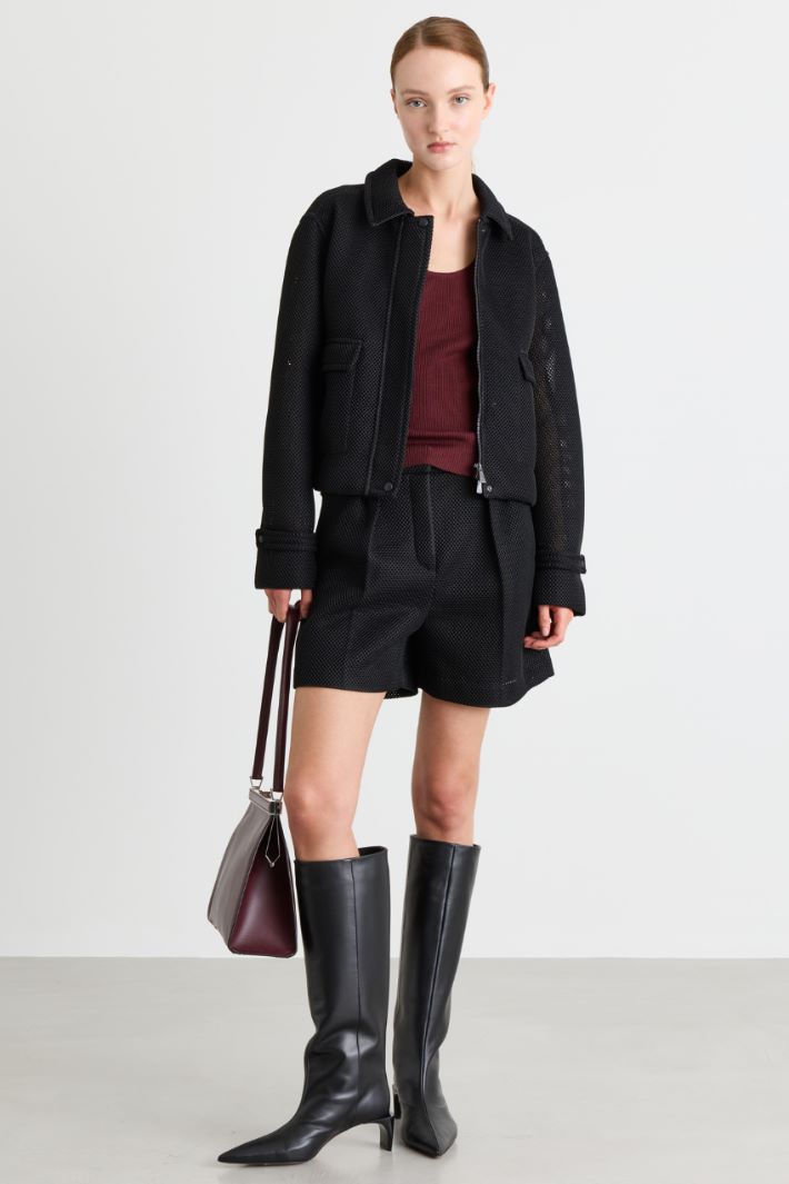 Giacca boxy in rete tecnica - NERO - Intrend