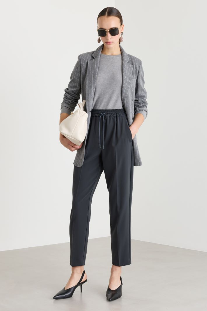 Blazer in jersey jacquard - GRIGIO - Intrend