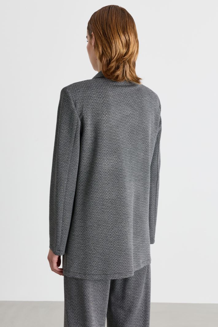 Blazer in jersey chevron - GRIGIO - Intrend - 4