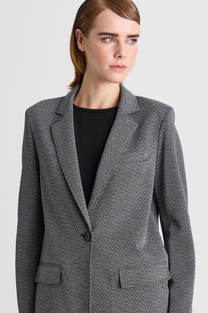 Blazer in jersey chevron - GRIGIO - Intrend - 3